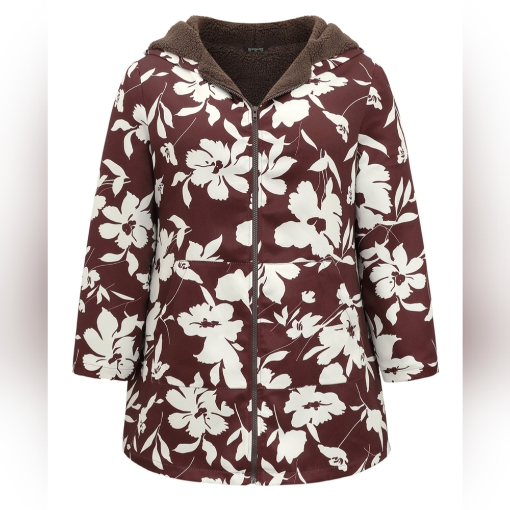 NWT BloomChic soft shell Sherpa lined hooded jacket